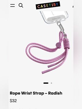 Casetify Rope Wrist Strap in Radish Purple